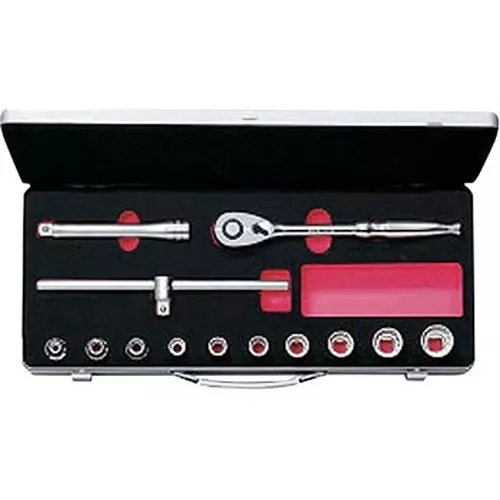 Ktc Socket Wrench Set 12.7 mm Sq. Drive 12-Sided Sockets 8 mm-24 mm, TB410W (Pack of 10)