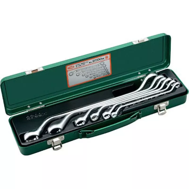 TONE Glasses Wrench Set 45° Long Type 8 x 10, 11 x 13, 12 x 14, 14 x 17, 19 x 22, 24 x 27 mm, 2700M (6 Pcs Set)