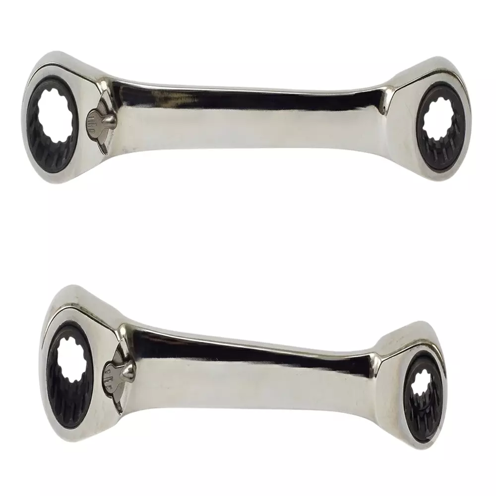 Blue-Point 2 Pcs Splined Wrench Set Reversible Ratcheting with Chrome Finish and Chrome Vanadium Steel Body, BLPMSWRH2S