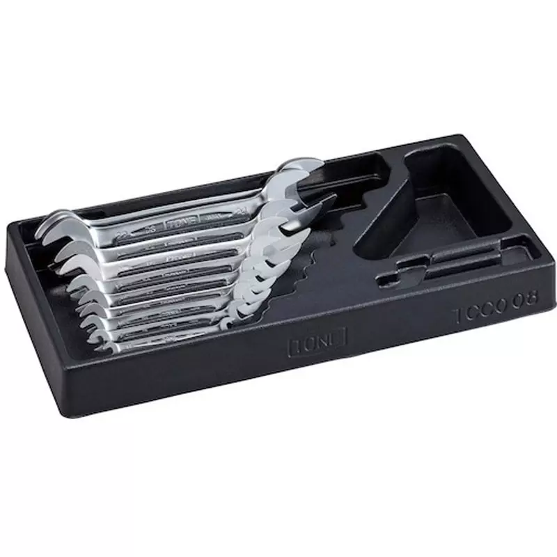 TONE Double-Ended Wrench Set 5.5 x 7, 8 x 10, 10 x 12, 11 x 13, 12 x 14, 14 x 17, 17 x 19, 19 x 21, 22 x 24, 24 x 27 mm, DS100C