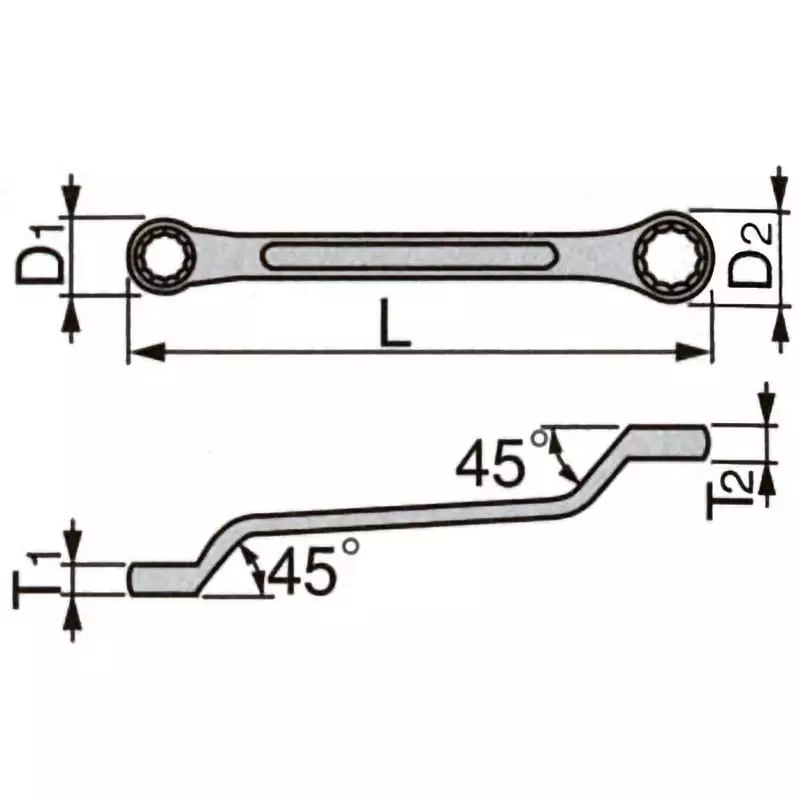 TONE Long Open Mouth Wrench 8 x 10 mmSize 184 mm Length, M45-810
