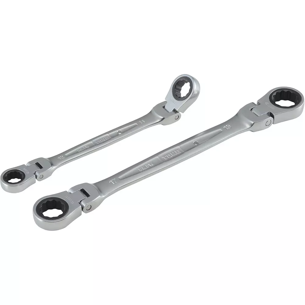 TONE Double Swing Ratchet Glasses Wrench 17 x 19 mm, RMFW-1719