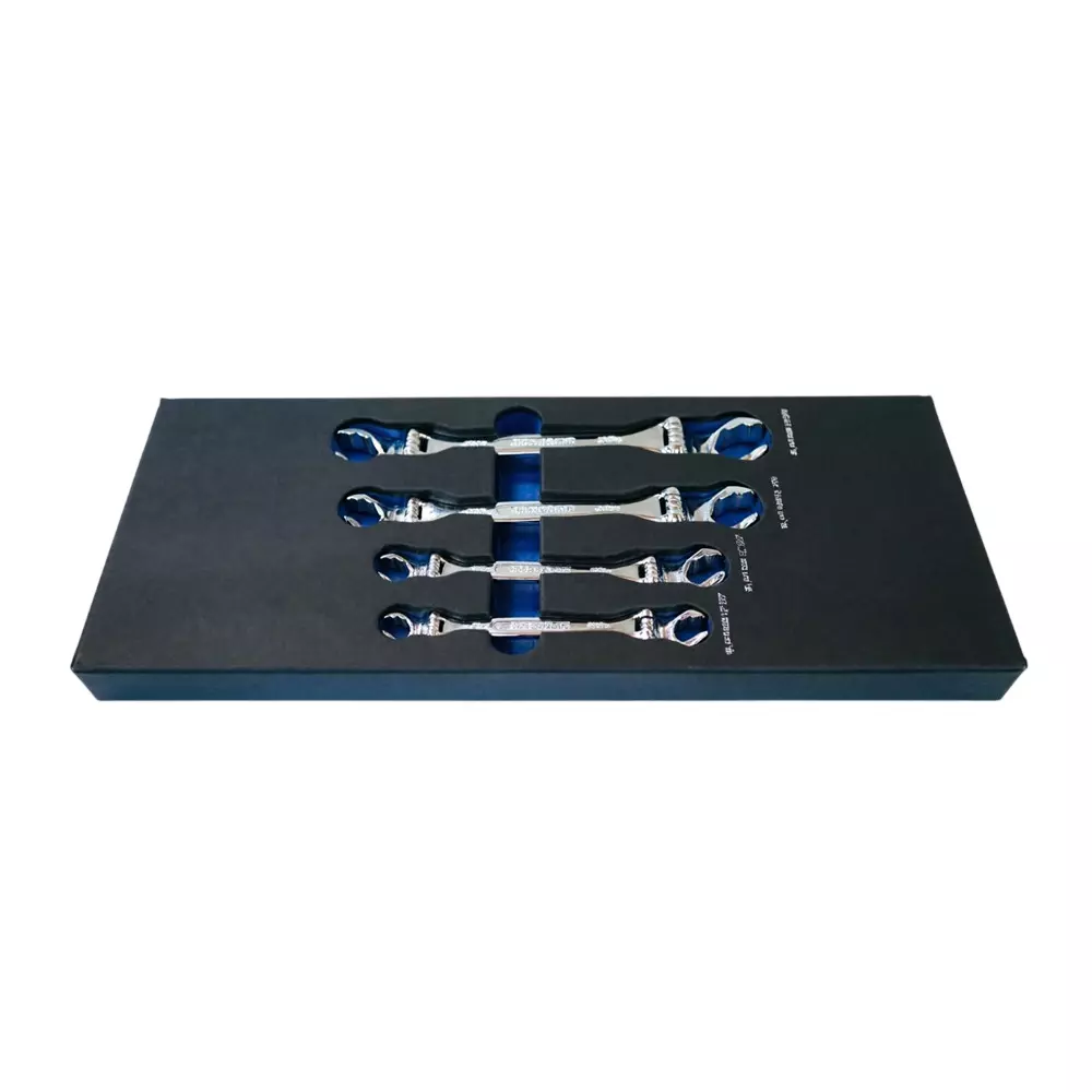 Blue-Point 4 Pcs Flex Flare Nut Wrench Set Chrome Finish and Alloy Steel Body, BPS31A