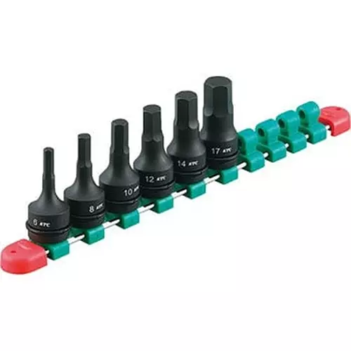 Ktc Impact Hexagon Wrench Set 6-17 mm Size 12.7 mm Sq. Drive, TBTP406P (Pack of 6)