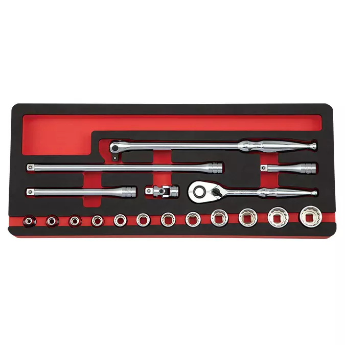 Ktc Socket Wrench Set 12-Sided 9.5 mm Sq. Drive, TB318WA