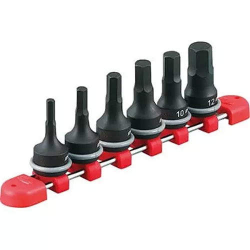 Ktc Impact Hexagon Wrench Set 4 mm-12 mm 9.5 mm Sq. Drive, TBTP306P (Pack of 6)