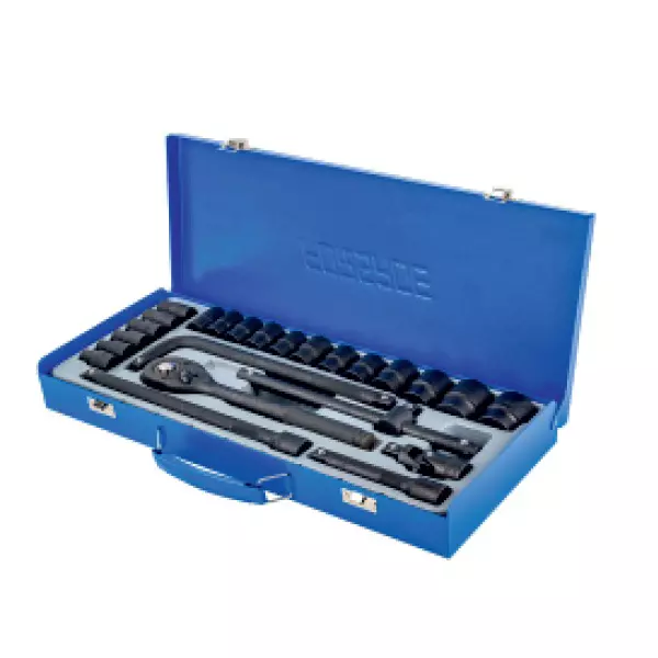 FORSAGE Air Socket Wretch Set 8-32 mm Socket Size 6 Point Hex Chrome Molybdenum Steel Black, F-4245B-5MPB (Set of 24)