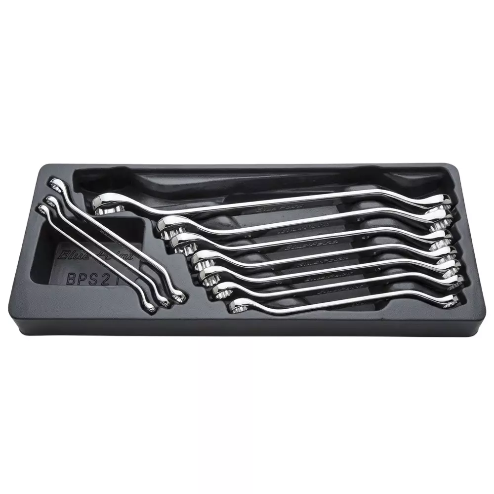 Blue-Point 10 Pcs 75° Offset Wrench Set with Chrome Finish and Alloy Steel Body, BPS3