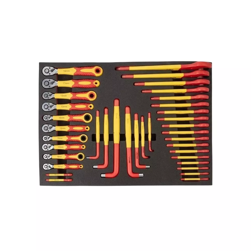 Blue-Point 37 Pcs Insulated Wrench Set with 1000 V Withstanding Voltage Ideal For Professional Mechanics, BLPISD37SET
