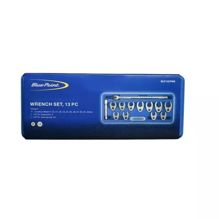 blue-point-13-pcs-12-inch-127-mm-drive-crowfoot-socket-set-chrome-finish-alloy-steel-body-blp12cfws