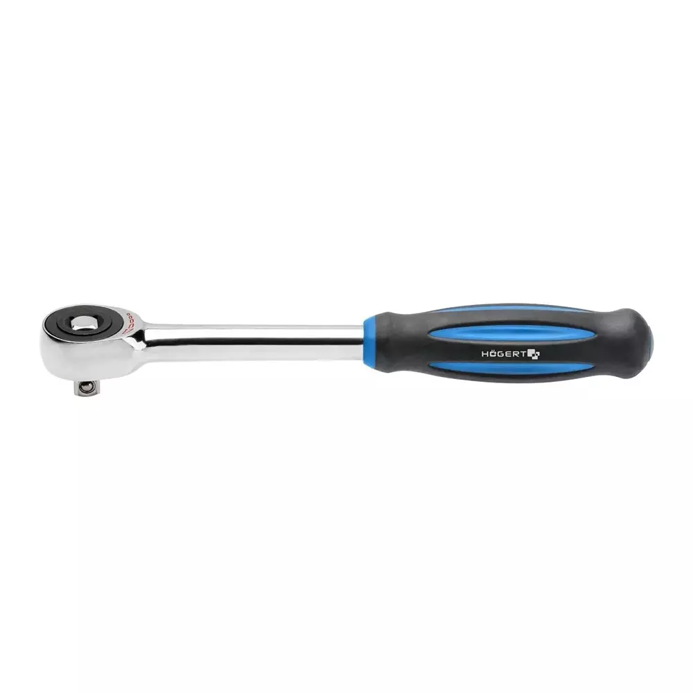 Hogert Technik Ratchet With Rotary Handle 1/2 inch (12.7 mm) Output Drive and 60 Teeth Ratchet Mechanism, HT1R372