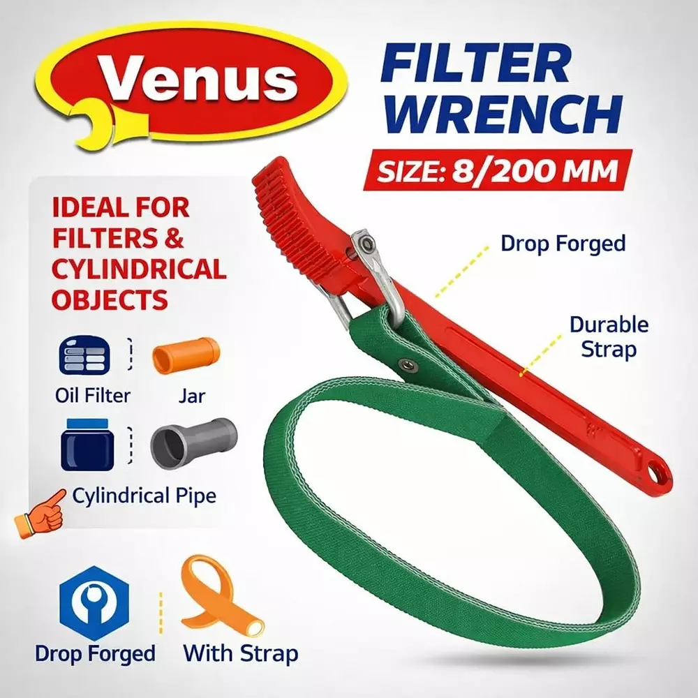 venus-drop-forged-filter-wrench-with-strap-red-chrome-vanadium-steel-8-inch-200-mm-for-garage-workshop-use-vn-filter-wrench