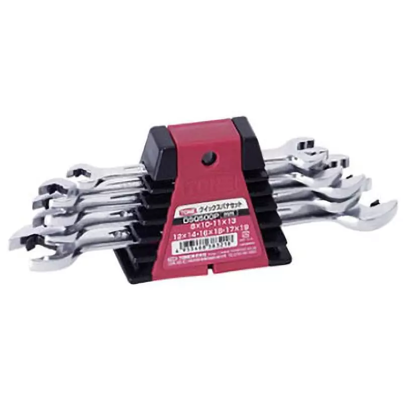 TONE Quick Spanner Set 8x10 - 11x13 - 12x14 - 16x18 - 17x19 mm Width Across Flates, DSQ500P (Set of 5 Pcs)