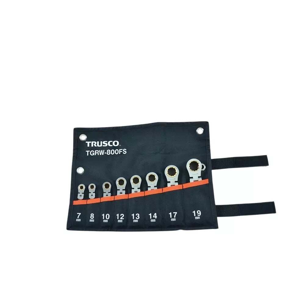 TRUSCO Ratchet Combination Wrench Set Trivalent Chrome Plating, TGRW-800FS
