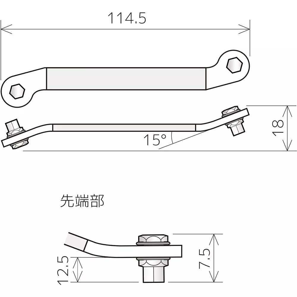 engineer-bent-wrench-thin-115-mm-overall-length-dhx-04