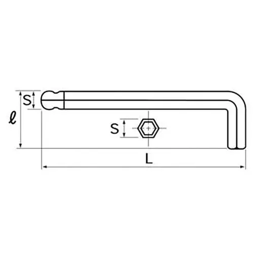 Ktc Long Ball Point L-Type Hex Wrench (1/16 Inch), HLD250-1/16