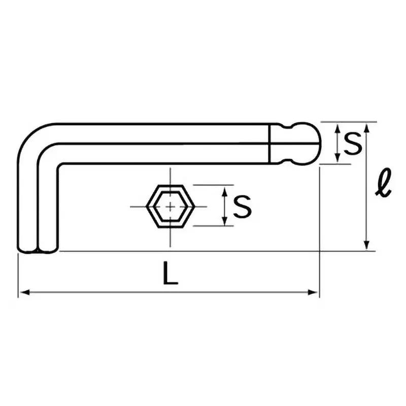 Ktc Standard Ball Point L-Type Hex Wrench (1/16 Inch), HLD200-1/16