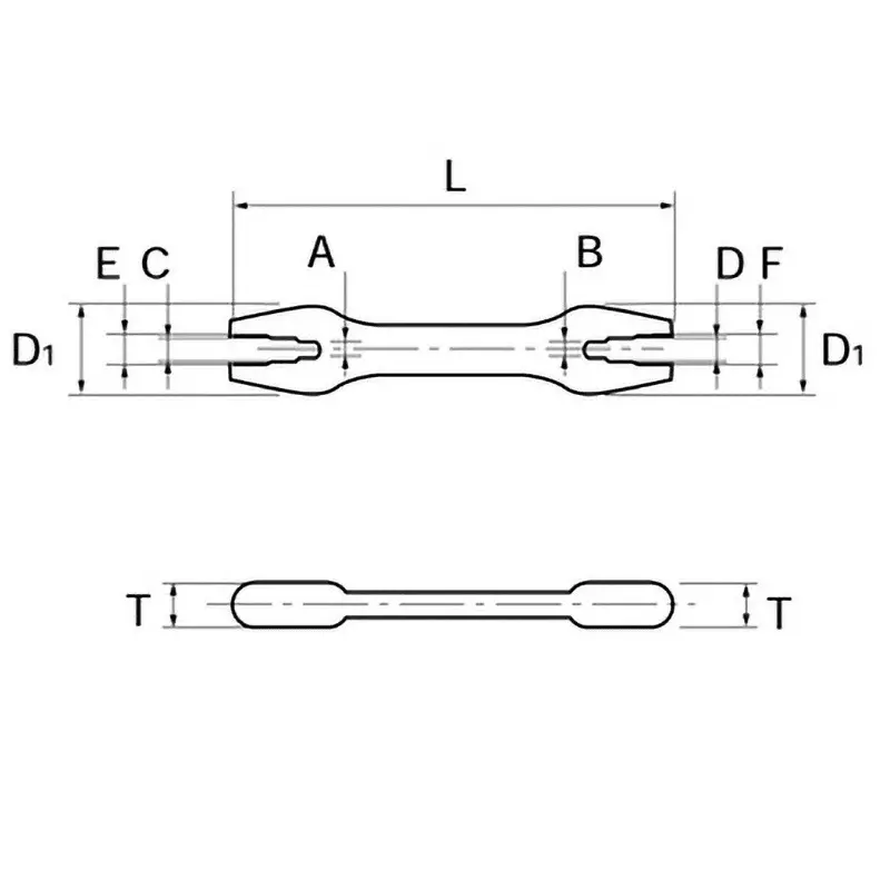 Ktc Nipple Wrench 100 mm Length 6-Point Wrench Sizes, MCS2-100