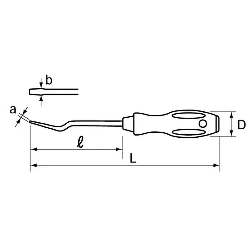 Ktc Wheel Center Cap Wrench 235 mm Length, AH102