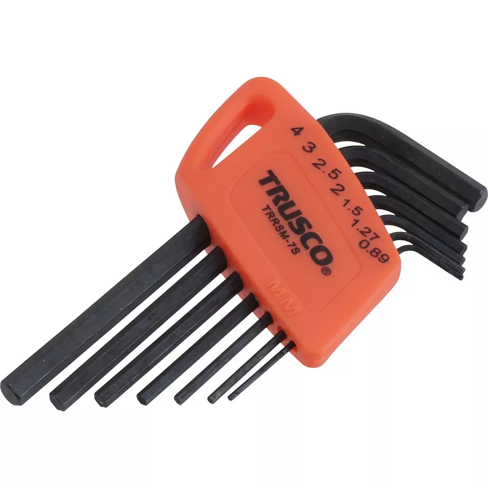 TRUSCO Hexagon Wrench Set Chrome Vanadium Steel, TRRSM-7S (Pack of 7 Pcs)