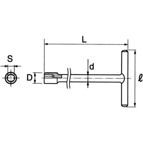 Ktc Fast Turn T-Type Hex Wrench 12 mm 250 mm Length, TH-12N