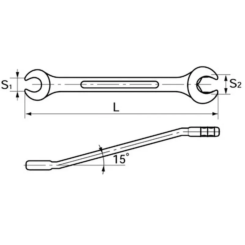 Ktc Double HexGlasses Wrench 10x12 mm 145 mm Length, MZ10-10x12