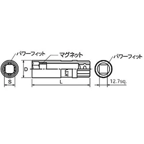 Ktc Plug Wrench 19 mm Hex12.7 mm Sq. Drive, B4A-19P