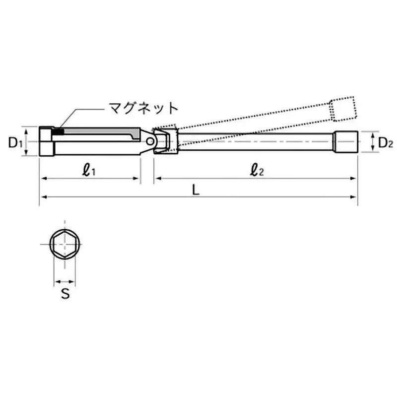 Ktc Universal Plug Wrench 230 mm Dimension 9.5 mm Sq. Drive, B3F-16SP