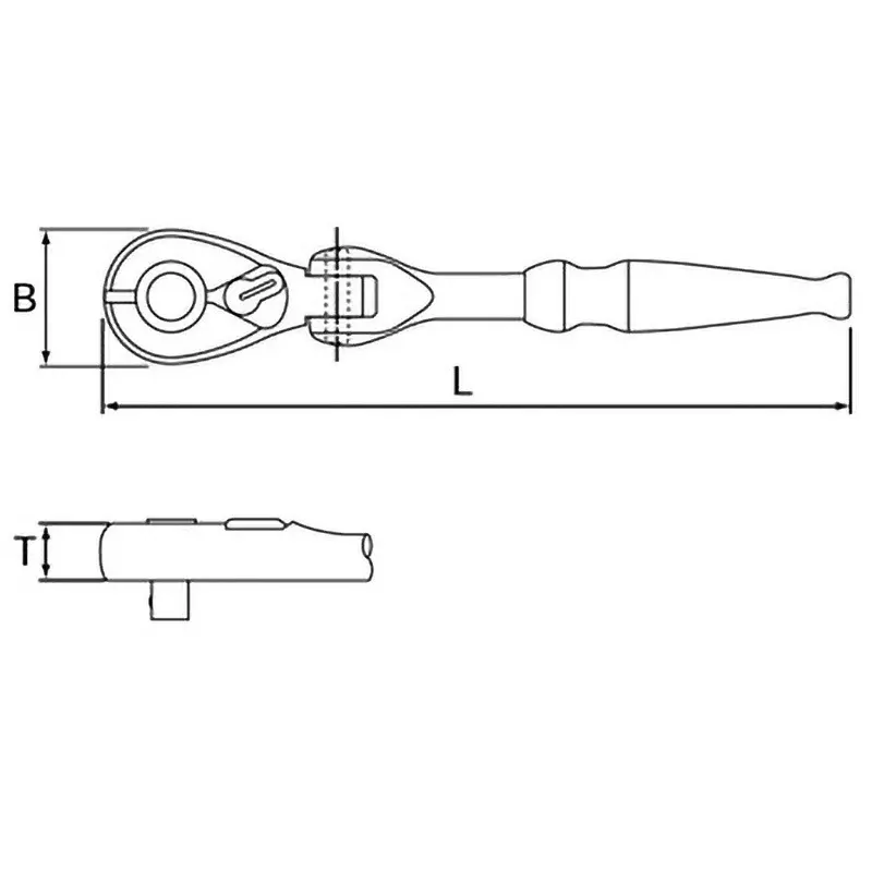 Ktc FlexRatchet Handle 250 mm Dimension 12.7 mm Sq. Drive, BR4F
