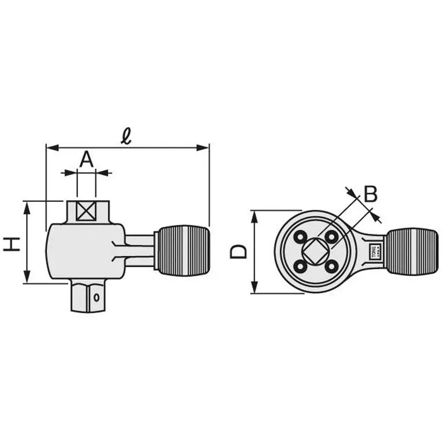 TONE Power Wrench, Body Head Only 12.7 mm, 4-50NBA