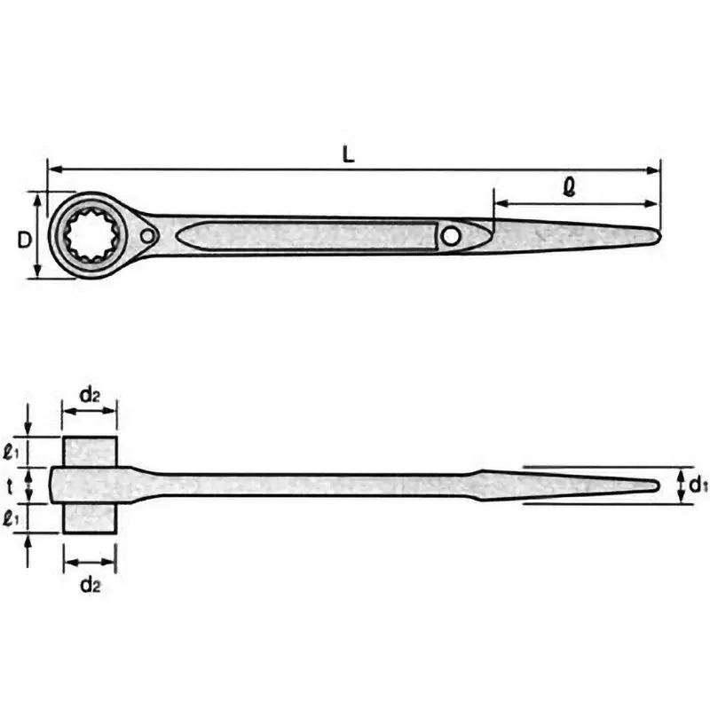 super-tool-single-end-shino-ratchet-wrench-500-mm-overall-length-rh46