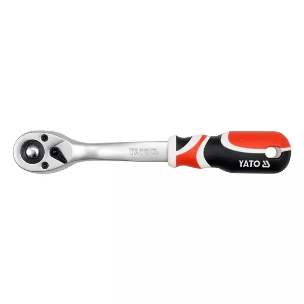 Yato Quick Release Curved Ratchet Handle 1/2 inch (12.7 mm) Drive and 255 mm Length, YT-0732