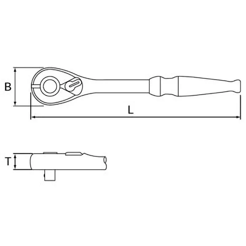 Ktc Compact Ratchet Handle 125 mm Dimension 9.5 mm Sq. Drive, BRC3E