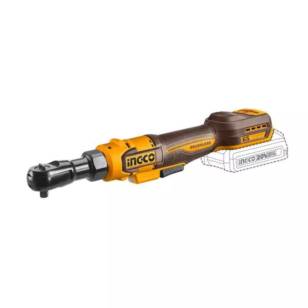 Ingco 9.5 mm (3/8 inch) Square Drive 65 Nm Torque Brushless Motor, CDRLI20652 (with Battery)