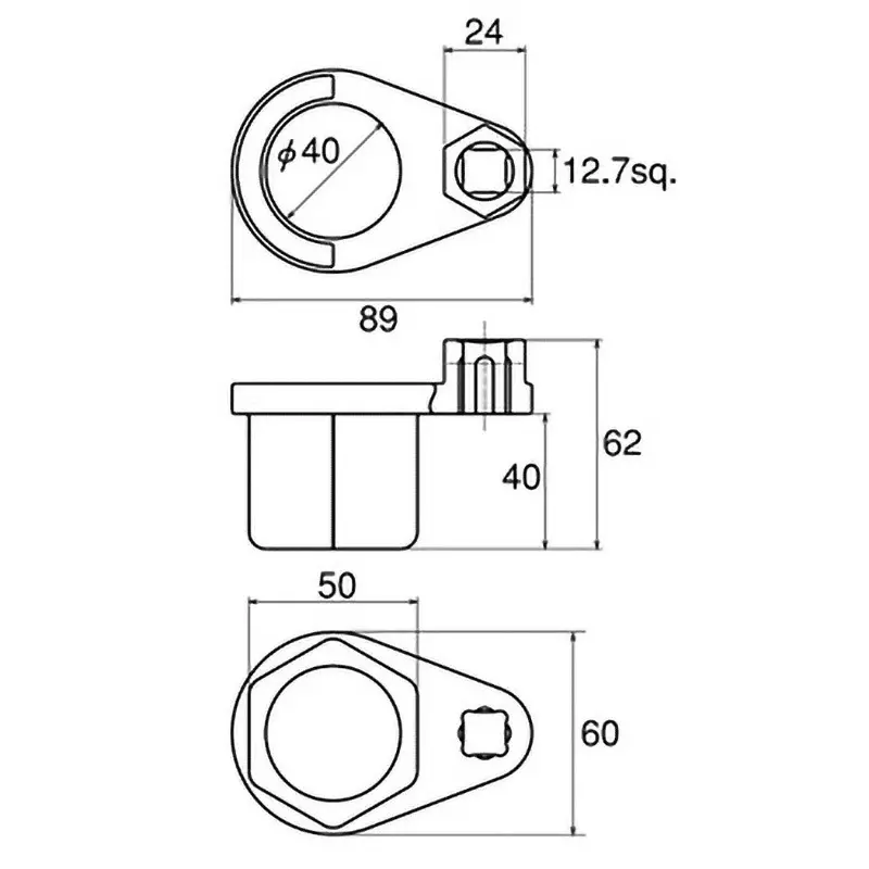 Ktc Honda Crank Pulley Hold Wrench 50 mm Width Across Flats, AE703