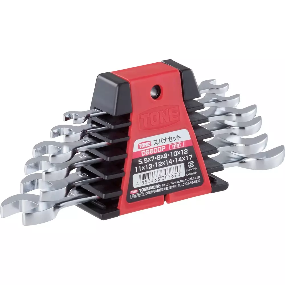 TONE Spanner Set 5.5x7 - 8x10 - 11x13 - 12x14 - 17x19 - 22x24 mm, DS602P
