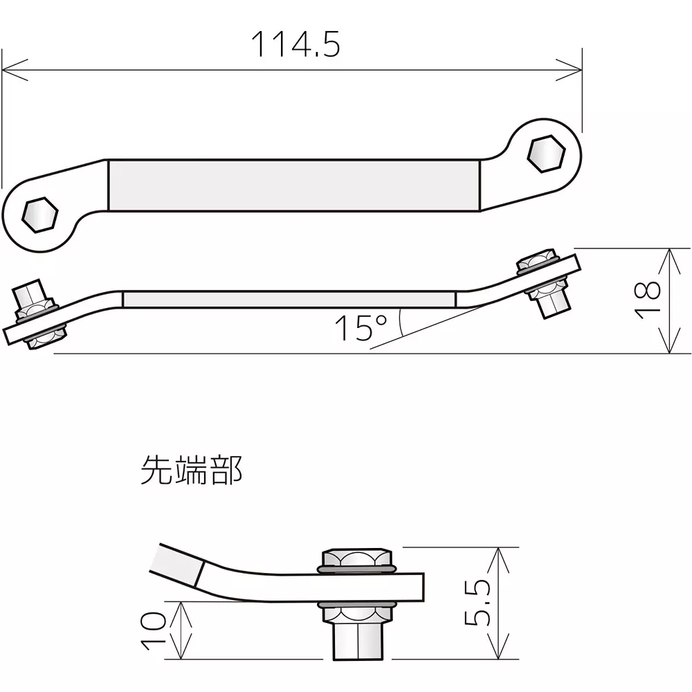 engineer-bent-wrench-thin-115-mm-overall-length-hexagonal-tip-dhx-01