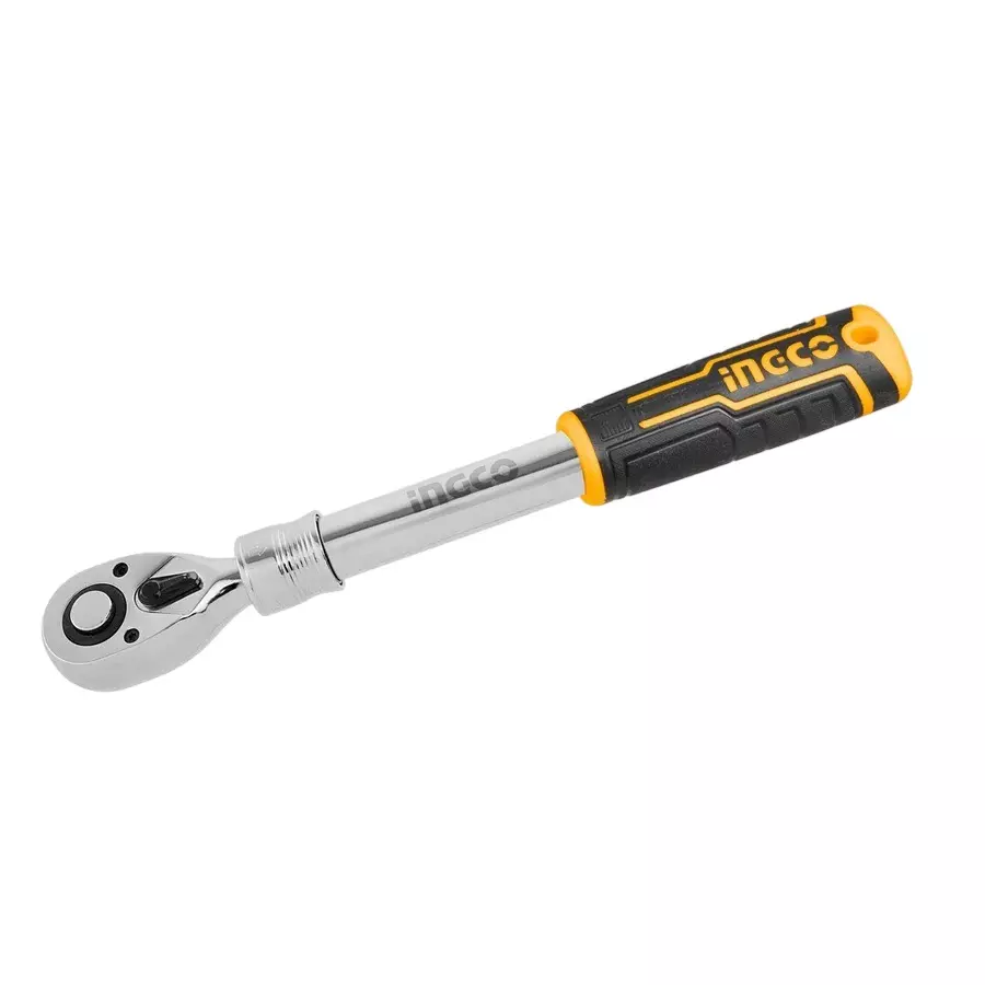 Ingco Extendable Ratchet Wrench 12.7 mm (1/2 inch) Size 340 mm to 450 mm Adjustable Length, HRTH08128L