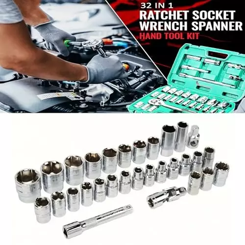 malfah-enterprises-ratchet-socket-wrench-set-with-half-inch-ratchet-8-32-mm-alloy-steel-chrome-vanadium-steel-sliver