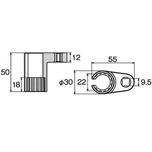 Ktc O2 Sensor Wrench 9.5 mm Sq. Drive, AD502-22W