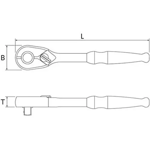 Ktc Ratchet Handle 180 mm Dimension 9.5 mm Sq. Drive, BR390