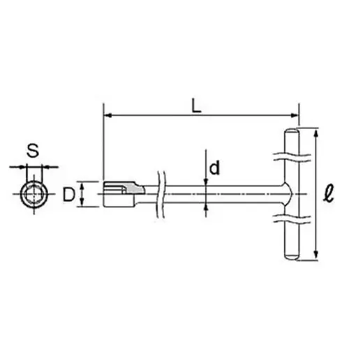 Ktc T-Type FlexHex Wrench Long 17 mm 705 mm Length, THF2-17L