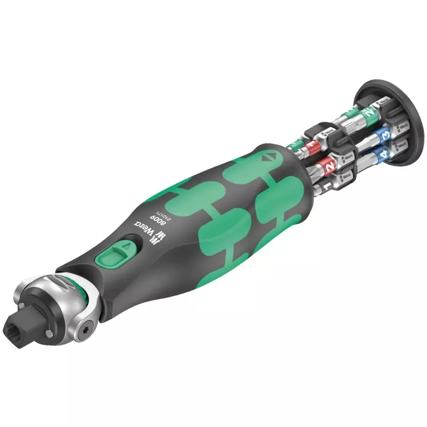 Wera 8009 Zyklop Pocket Set 1 Ratchet with Combination Drive and Freely Pivoting Ratchet Head, 5004280001 (Set of 13)