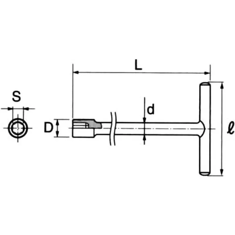 Ktc Fast Turn T-Type Hex Wrench 8 mm 250 mm Length, TH-8N