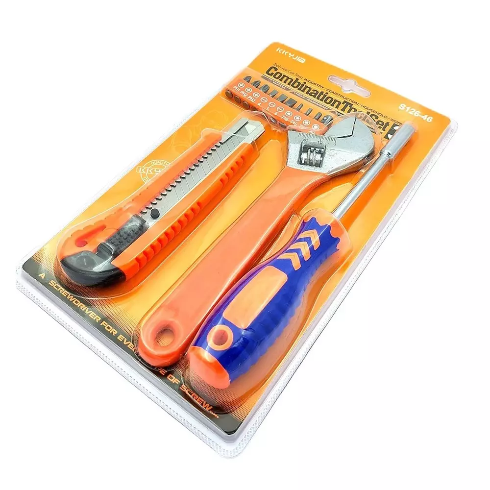 ad-international-4-pcs-adjustable-wrench-bits-ratcheting-screwdriver-utility-knife-combo-steel-plastic-silver-orange-ergonomic-easy-grip-for-industrial-use