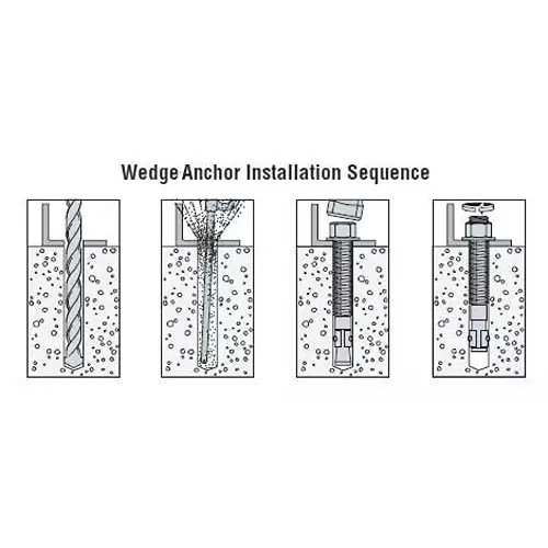 GENERIC 12x150 mm Wedge Type Fully Threaded Expansion Anchor Bolt (Pack of 4 Pcs)