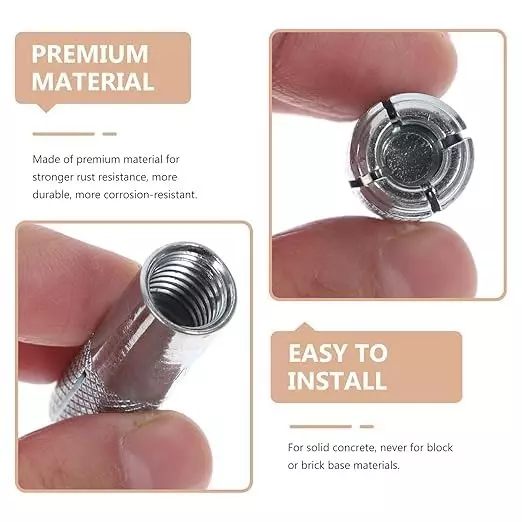 GENERIC 10x40 mm Bullet Fastener Bolt Drop-in Anchor for Construction and Masonry (Pack of 50 Pcs)