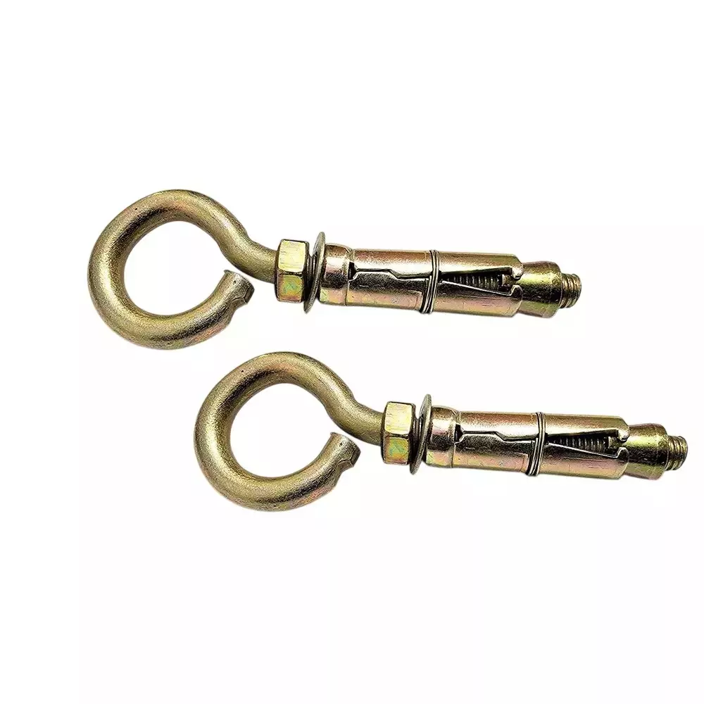 GENERIC Anchor Round Close Brass Eye Hook and Golden Finish 8 mm (Pack of 10 Pcs)