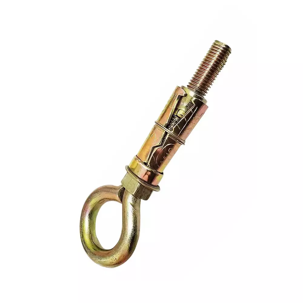 GENERIC Anchor Round Close Brass Eye Hook and Golden Finish 8 mm (Pack of 12 Pcs)