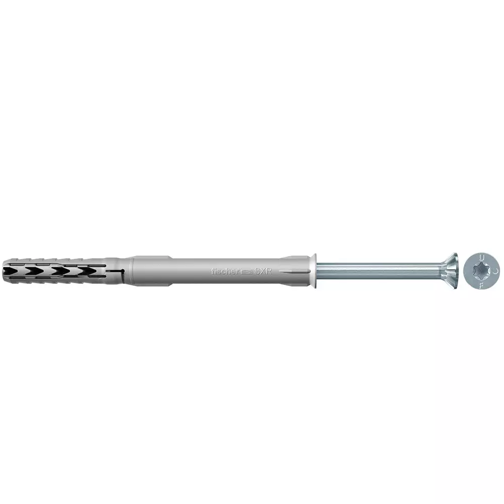 Fischer SXR Fixing Anchor with Safety Screw 120 mm Length Nylon Sleeve Countersunk Head, 503742 (Pack of 100)